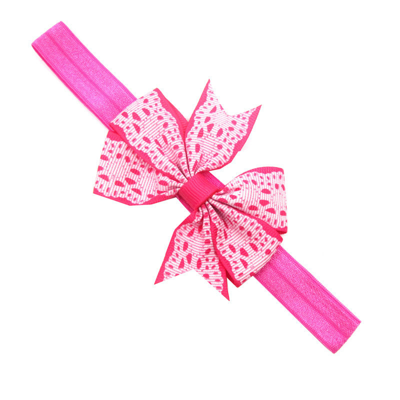 Детская повязка с кружевным принтом one size малиново-белый Киев - изображение 1