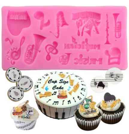 Молд силиконовый Музыкальные инструменты 110 на 56 мм розовый Киев