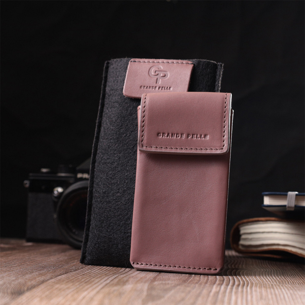 Женская необычная ключница в виде футляра из натуральной кожи GRANDE PELLE 22571 Бежевая Киев - изображение 1