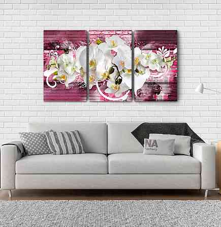 Модульна картина Абстракція Квіти (53х100см) Аrt-224_3А Київ