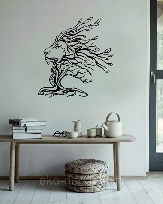 Декоративное настенное 3D Панно «Лев» Декор на стену с объемом 90*83 см, Черный Киев - изображение 9