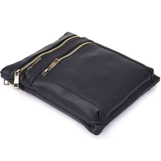 Повседневная мужская сумка из натуральной кожи Vintage 23037 Черный Киев