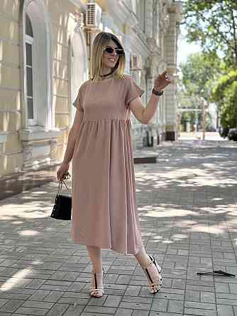 Летнее платье миди свободного кроя 