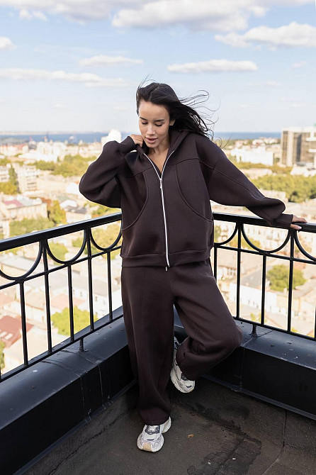 Женский теплый костюм двойка свободного кроя на каждый день турецкая трехнитка на флисе Одесса - изображение 4