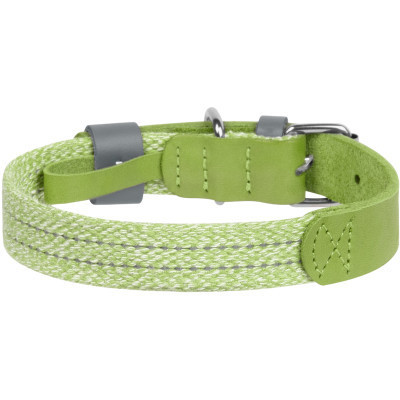 Ошейник для животных WAUDOG Classic из кожи и восстановленного хлопка L 25 мм х 38-49 см салатовый (58935) Винница - изображение 2