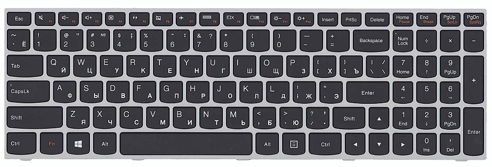 Клавиатура для ноутбука Lenovo IdeaPad (G50-70, G50-30), Black, (Gray Frame) RU Вінниця - фото 2