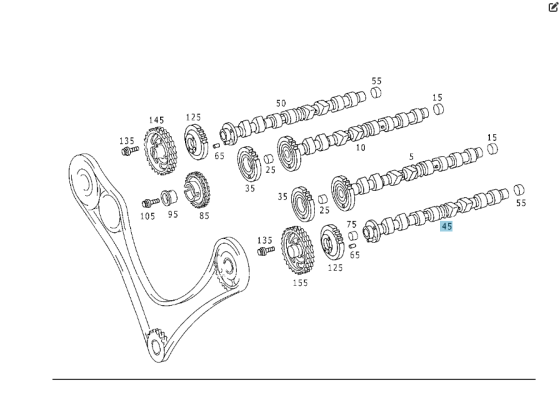 Mercedes-Benz  A6280501601 R6280510301 Розподільний вал лівий випускний двигуна OM628 Одесса