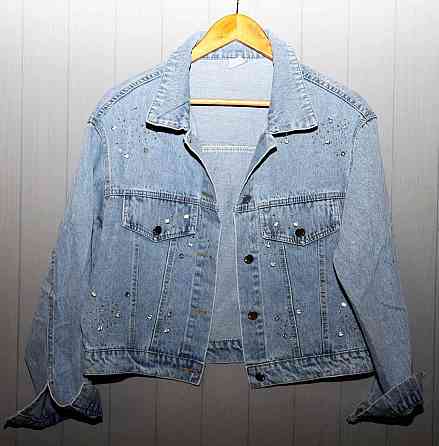 Джинсовая куртка женская оверсайз с камнями р 42-46 Харьков