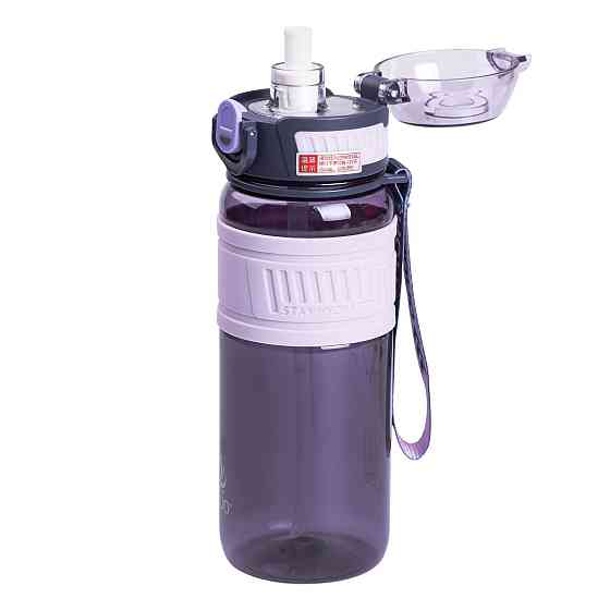 Yiwu Пляшка для води з трубочкою та ремінцем 750 мл спортивна пляшка 23.5 см Фіолетова HP-14-34 Коломыя