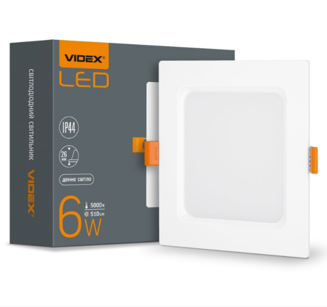 LED Панель врізна квадратна 6W 5000К VL-DLBS-065 Videx Житомир - фото 1