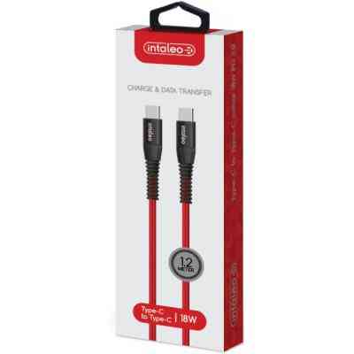 Дата кабель USB-C to USB-C 18W 1,2m CBRNYTT1 red Intaleo (1283126504112) Вінниця