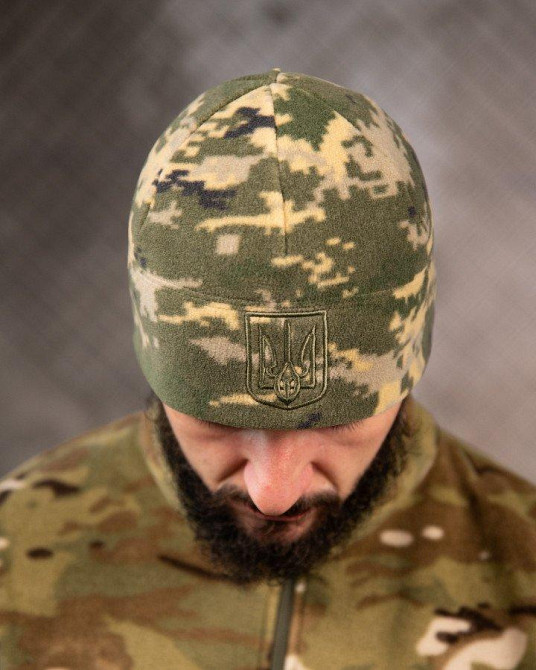 Флісова шапка Герб піксель ВТ7660 Одеса - фото 2