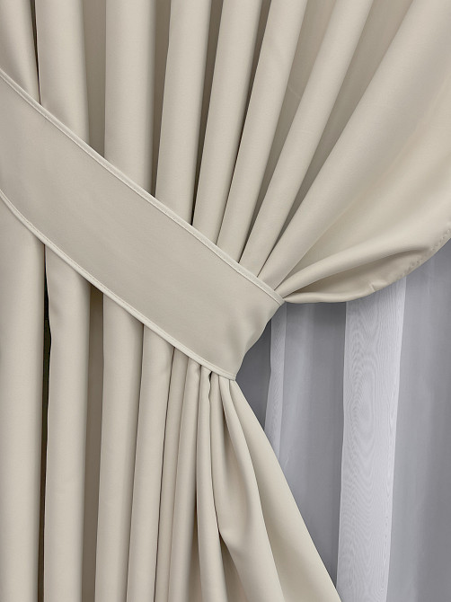 Комплект готових штор VR-Textil Блекаут Midnight № 2061ш Світло-бежевий 150х270 см 2 шт (33-1292) Київ - фото 5