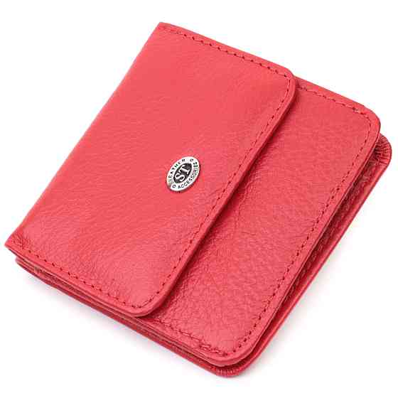 Женский компактный кошелек с карманом для монет из натуральной кожи ST Leather 22689 Красный Киев
