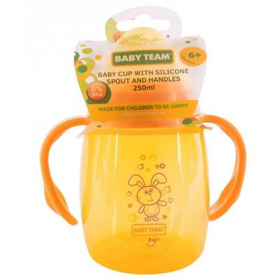 Поильник-непроливайка Baby Team с силиконовым спаутом и ручками, 250 мл (5004) Винница - изображение 2