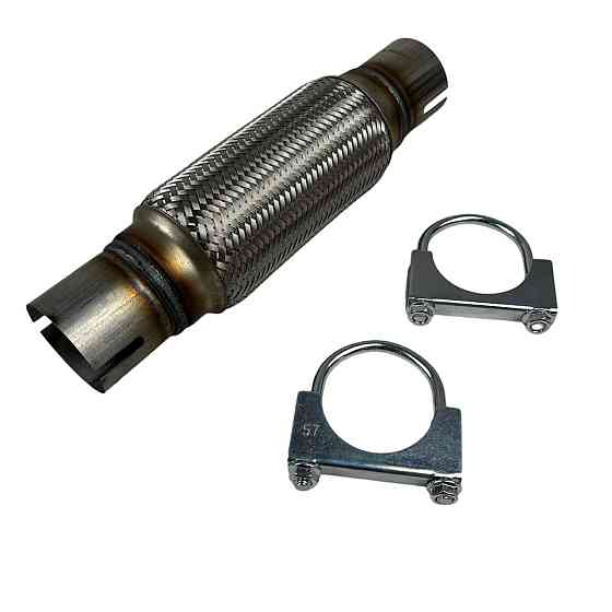 Гофра 55х200x300 крепление под хомут в сборе AGK глушителя Мукачево