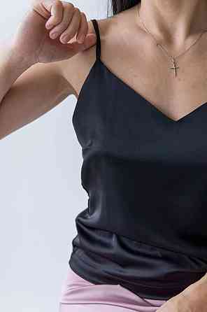 Базовая майка женская атлас Черный XL Харьков