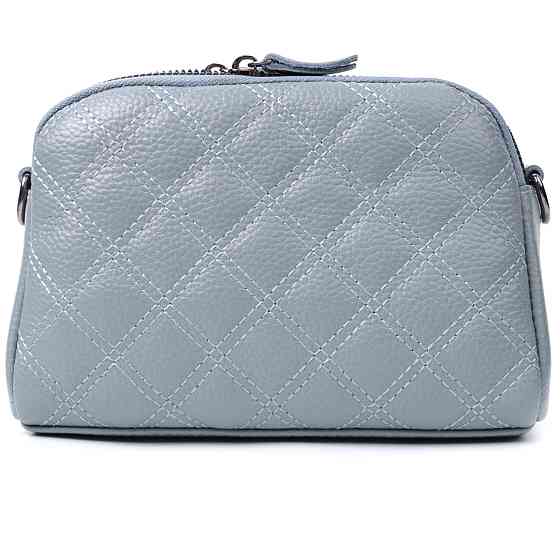 Элегантная женская сумка прошита ромбами на лицевой стороне из натуральной кожи Vintage 22808 Синий Киев