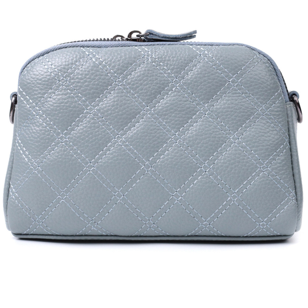 Элегантная женская сумка прошита ромбами на лицевой стороне из натуральной кожи Vintage 22808 Синий Киев - изображение 5