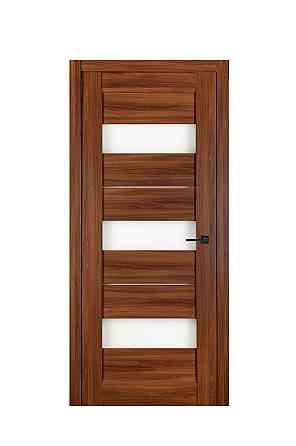 Дверь Реликт Трес Орех + Сатиновое стекло 90*200 см Дверное полотно для квартиры Межкомнатные двери Киев