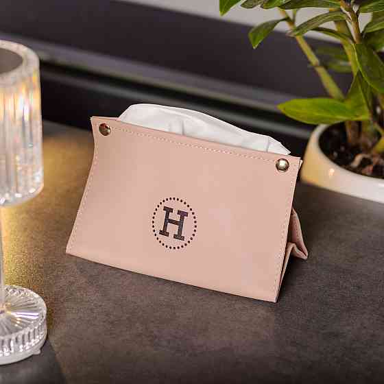 Салфетница из эко кожи 20×7.5×11.5 см для салфеток на кнопках Розовый HP-3-213P Киев