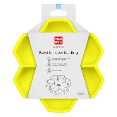 Универсальная посуда для животных WAUDOG Silicone миска для медленного питания 750 мл желтая (23548) Винница