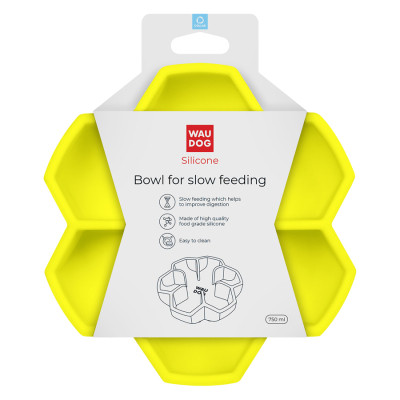 Универсальная посуда для животных WAUDOG Silicone миска для медленного питания 750 мл желтая (23548) Винница - изображение 4