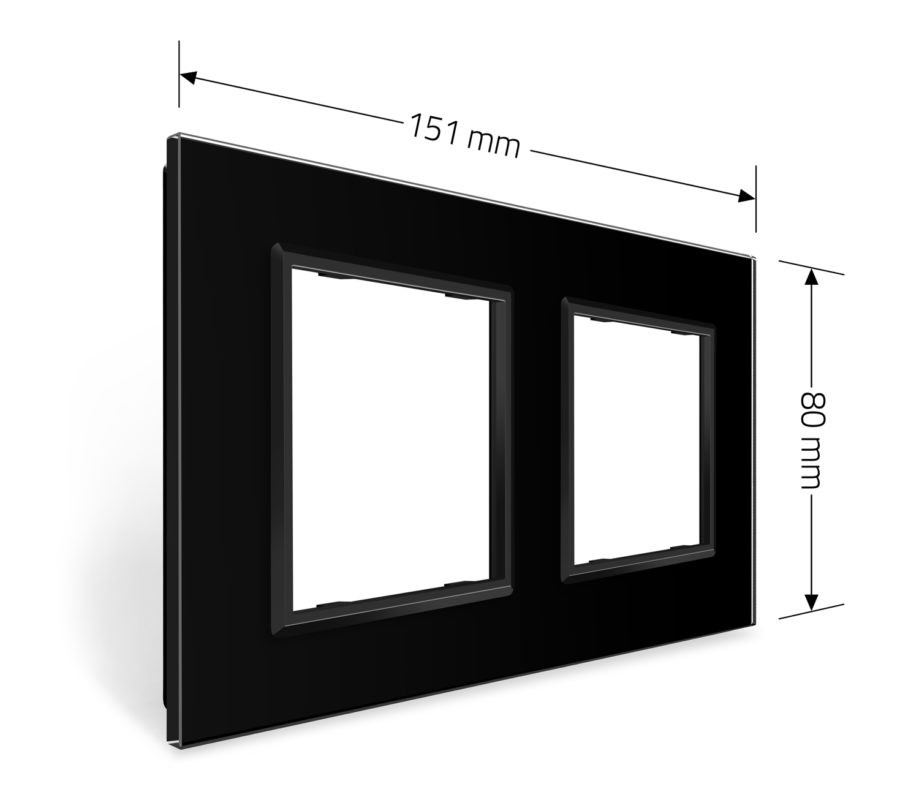 LIVOLO Рамка 2-постова LIVOLO, загартоване скло, чорна матова, 151×80 мм (VL-P7E/E-4BS06) Коломыя - изображение 5