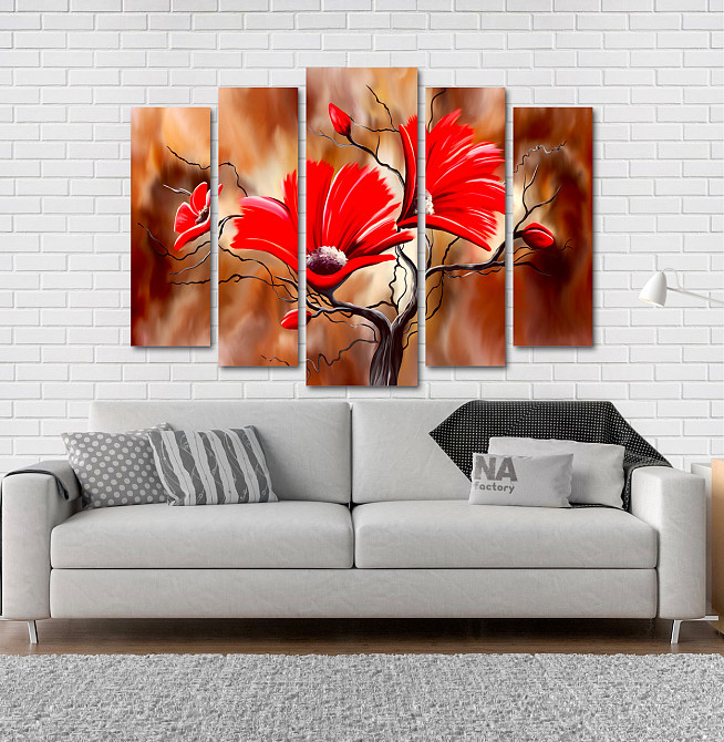 Модульна картина Квіти Абстракція Art-132_5 Київ - фото 2