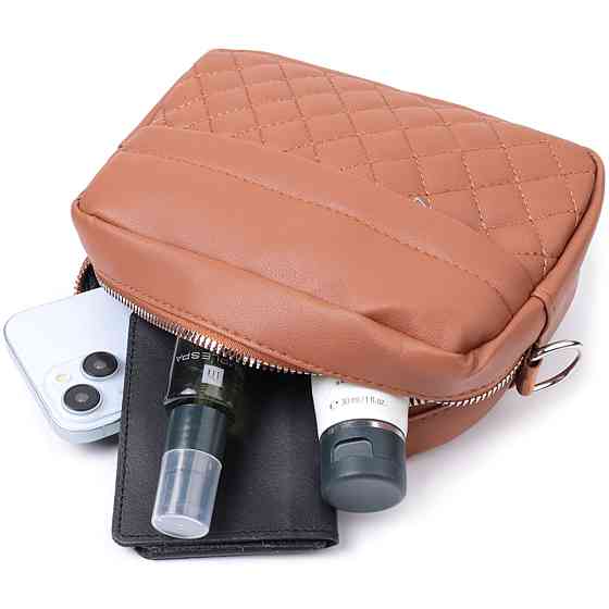 Жіноча сумка крос-боді з монетницею з екошкіри Vintage 22795 Рудий Київ