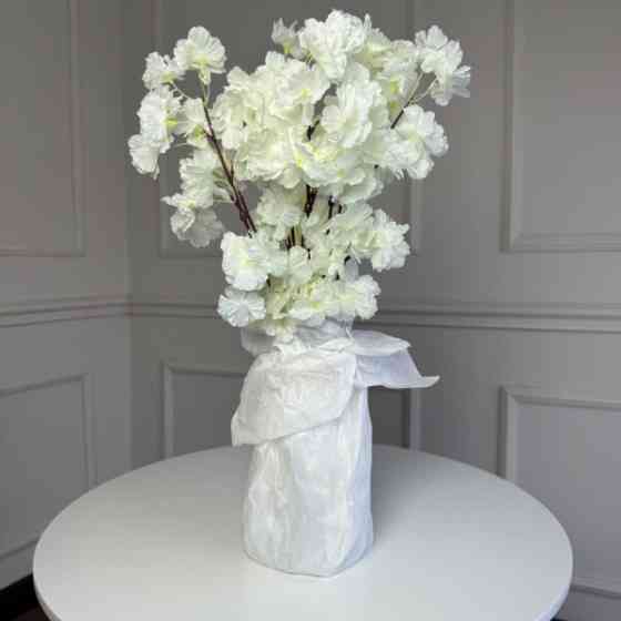 Гілка сакури, 55 см, 5 гілок (2шт/уп). Колір: білий FM-87 Львів