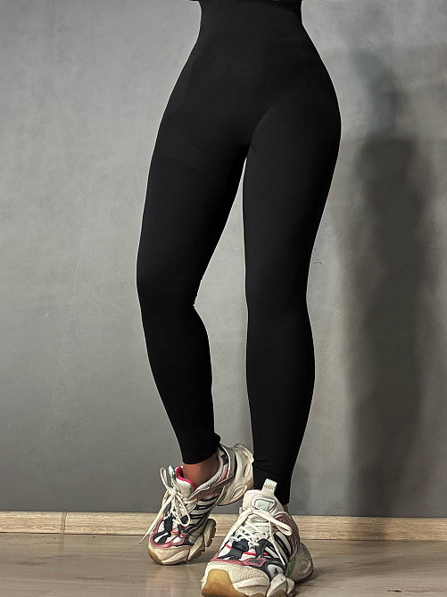 Лосины женские Tianlianduo 953 дайвинг с утяжкой и тейпами push up черные, черный, M Киев - изображение 9