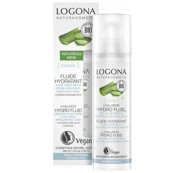 Біо-гідро-флюїд для зволоження обличчя з гіалуроновою кислотою та Алое Logona 30мл Київ