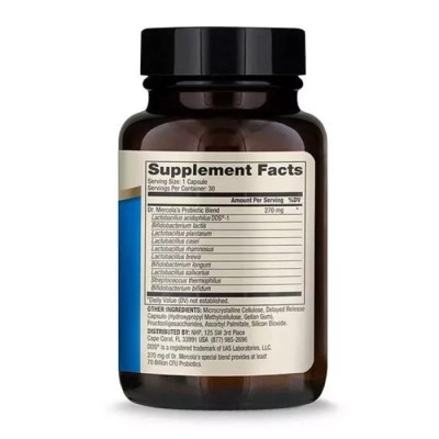 Пробіотики Dr. Mercola Комплекс пробіотиків, Complete Probiotics 70 Billion, 30 капсул (MCL01318) Вінниця - фото 2