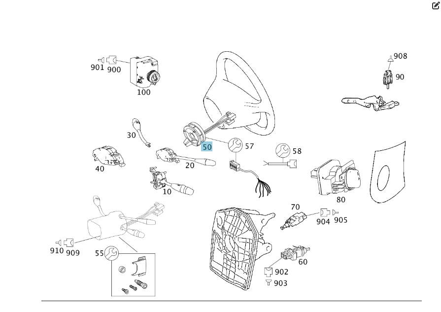 Mercedes-Benz  A1694640618 Контактна спіраль - шлейф керма з датчиком кута повороту керма C-class W203 A-class W169 B-class W245 C-class S203 A-class  Одеса - фото 2