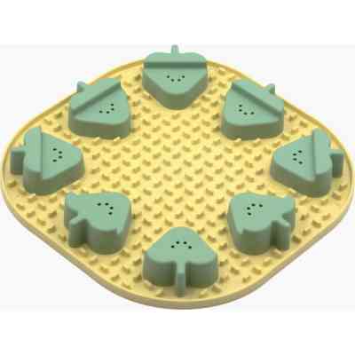 Універсальний посуд для тварин Fiboo Snoopy + fibnoose килимок для злизування ласощів і їжі з елементами гри, жовтий (FIB0262) Вінниця