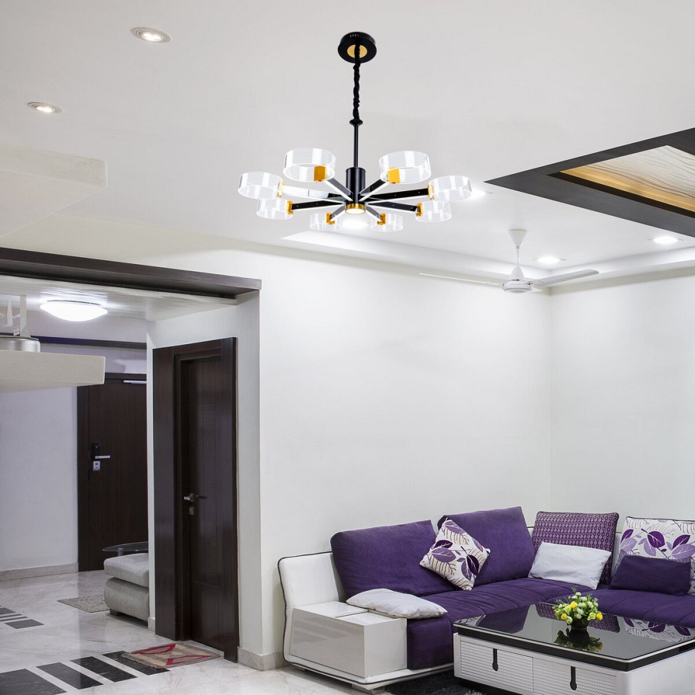 Світлодіодна акрилова люстра Sirius N 3705-8 BLACK+GD Коломия - фото 6