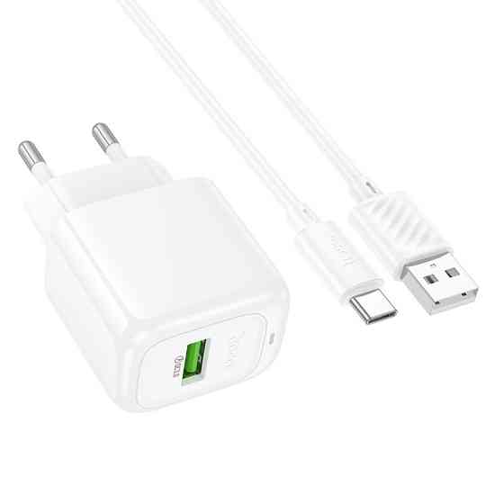 Сетевое зарядное устройство с кабелем HOCO CS52A Surplus single-port QC3.0 charger set(Type-C) White Одесса