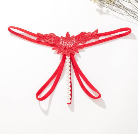 Трусики з перлинами та трояндами універсальний червоний Київ - фото 2