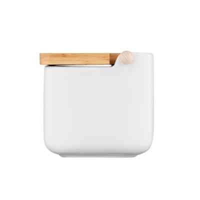 Цукорниця Ardesto Midori 12х12х11см, 840мл, кераміка, бамбук, біла (AR0907W) Вінниця