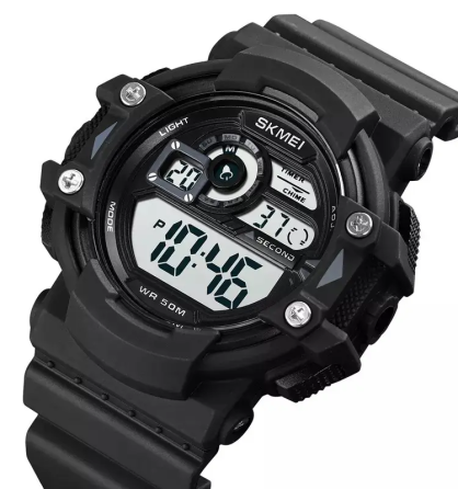Чоловічий спортивний наручний годинник Skmei 1778 (Чорний з білим циферблатом) Вінниця