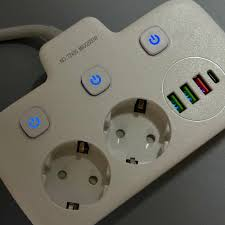 Універсальний мережевий подовжувач Power Socket 2 розетки + 3USB + Type-C, 2500W Вінниця - фото 3