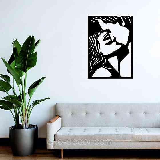 Декоративное настенное Панно «Поцелуй», Декор на стену 70*49 см, Черный Киев