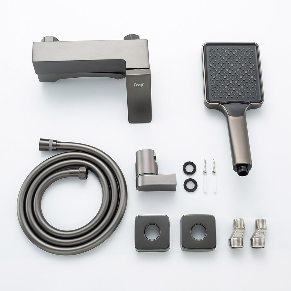 Змішувач для ванни FRAP F3276-9 з душовим гарнітуром, графіт Київ - фото 2