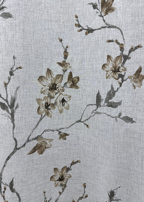 Тюль VR-Textil 1540т Flora Батист Белый с кофейным 250х270 см (42-1054) Киев - изображение 7