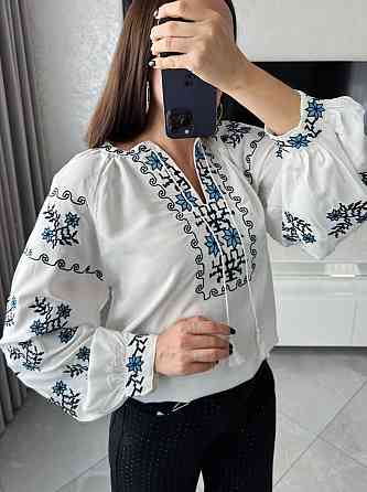 Женская современная вышиванка с растительными мотивами 80% хлопок, 20% полиэстер 44 Одесса