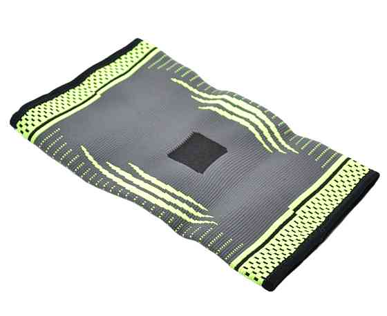 Компресійний наколінник MadMax MFA-284 3D Compressive knee support Dark grey/Neon green M Каменское