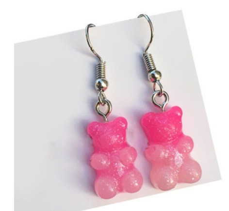 Серьги детские желейный мишка розовый Киев - изображение 1