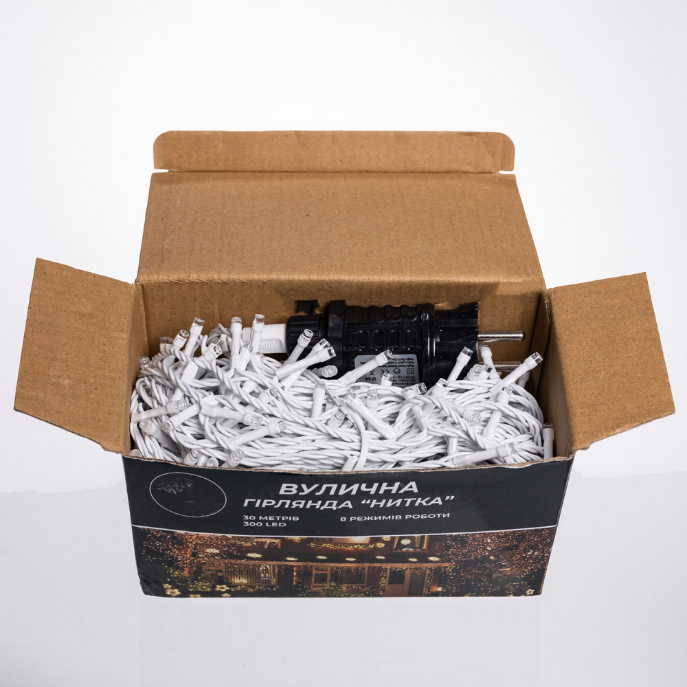 Гірлянда Нитка вулична 30 м 300 LED білий провід Синій CF300L30MWBL Коломыя - изображение 4