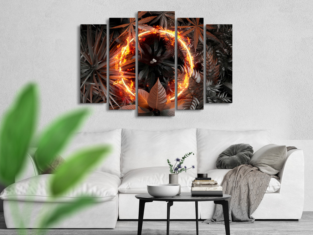 Модульная картина в гостиную / спальню Абстракция Огонь в листве Art-447_5 ( 80х118см ) Киев - изображение 2
